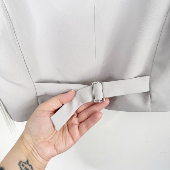 Jason Wu Light Gray Structured Button Front Vest Menswear NEW V-Neck Career S - Picture 9 of 10